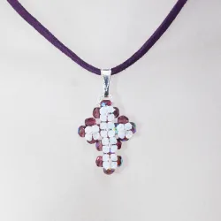 Pendant 40cm - Adena-Purple Suedine - Pendant 40cm - Laiton argenté